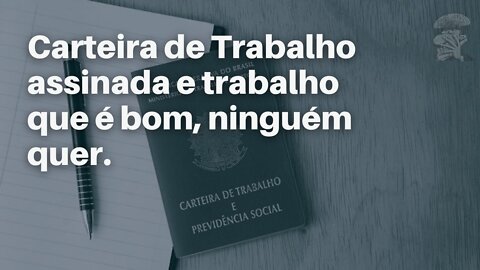 Carteira de Trabalho assinada e trabalho que é bom, ninguém quer