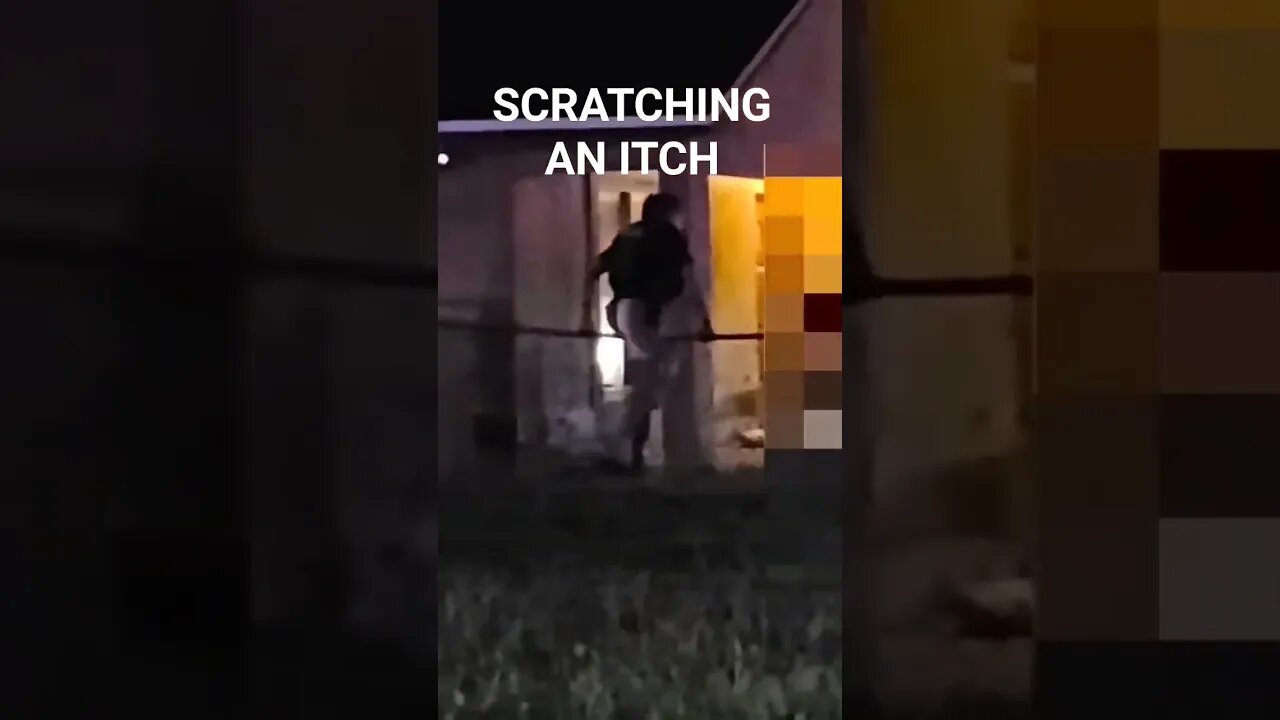 FEMALE COP CAUGHT SCRATCHING AN ITCH