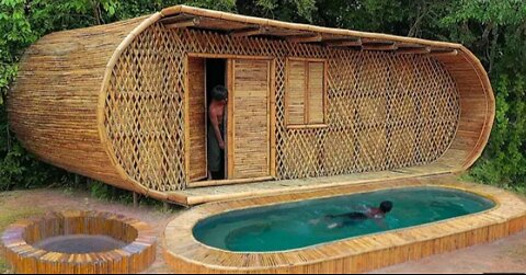 Building jungle Villa and swimming pool with Decor private living room. (Full Video)