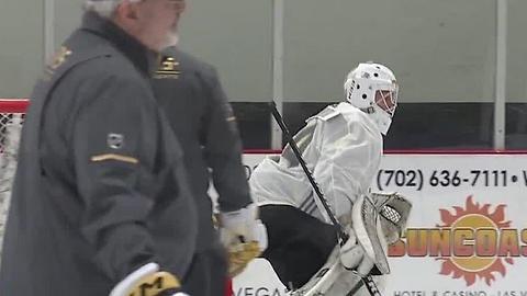 Golden Knights practice rink getting ice