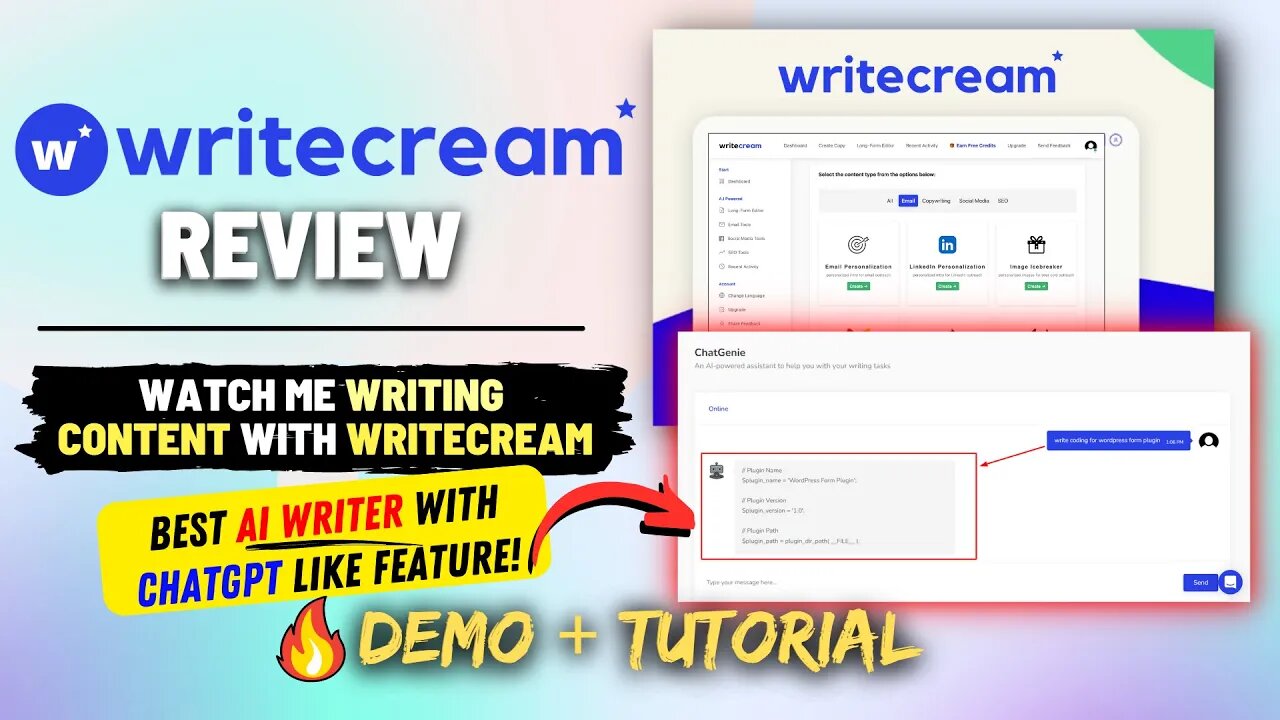 Best A.i Writer with CHATGPT Feature - Writecream Review (2023)