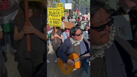 Palestine protest guitar and singing