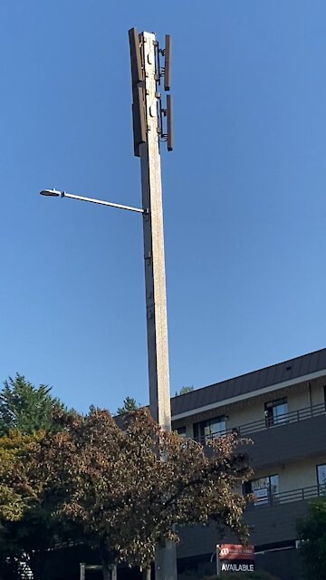 5G tower and light together...