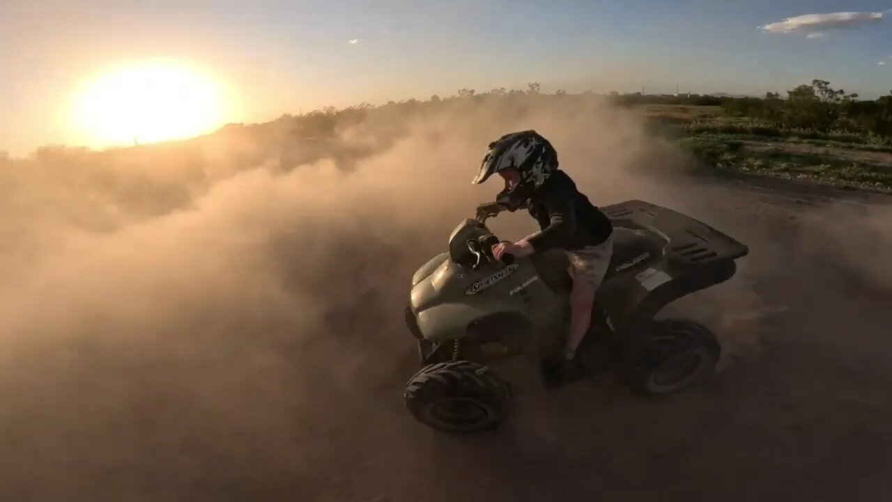 Kids and Donuts.. A great combo (Polaris Sportsman 90 quad)