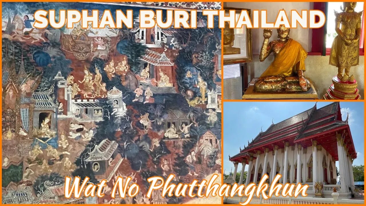 Wat No Phutthangkun (Wat Makham No) - Chinese & Laos Murals - Suphan Buri Thailand