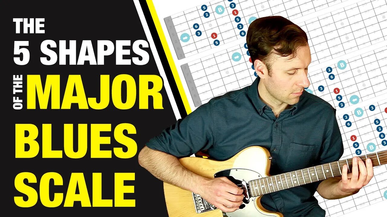 MAJOR BLUES SCALE - Guitar mapping exercise