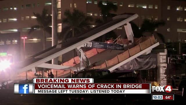 Voicemail warns of crack in bridge