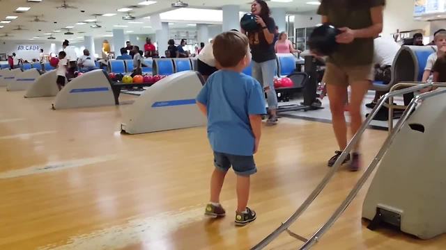 Cute Toddler LOVES Bowling