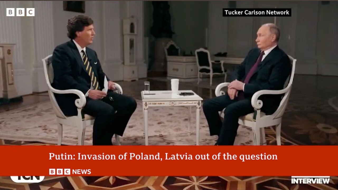 Putin tells Tucker Carlson Russia he has no interest in invading Nato countries | BBC News