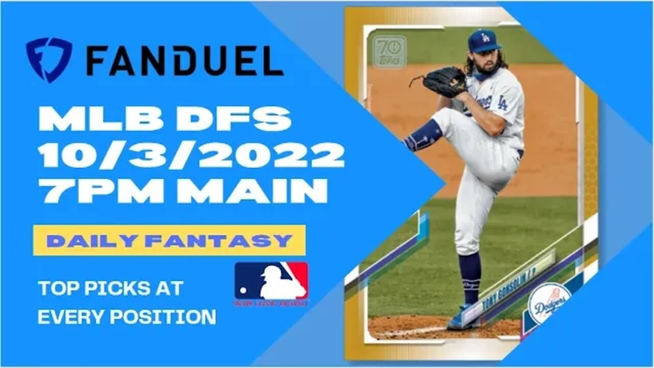 Dreams Top Picks for MLB DFS Today Main Slate 10/3/2022 Daily Fantasy Sports Strategy FANDUEL