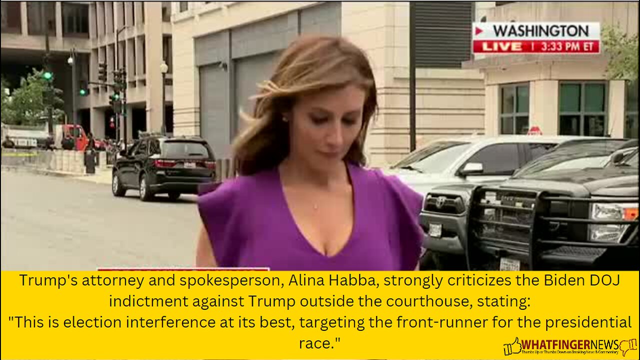 Trump's attorney and spokesperson, Alina Habba, strongly criticizes the Biden DOJ indictment