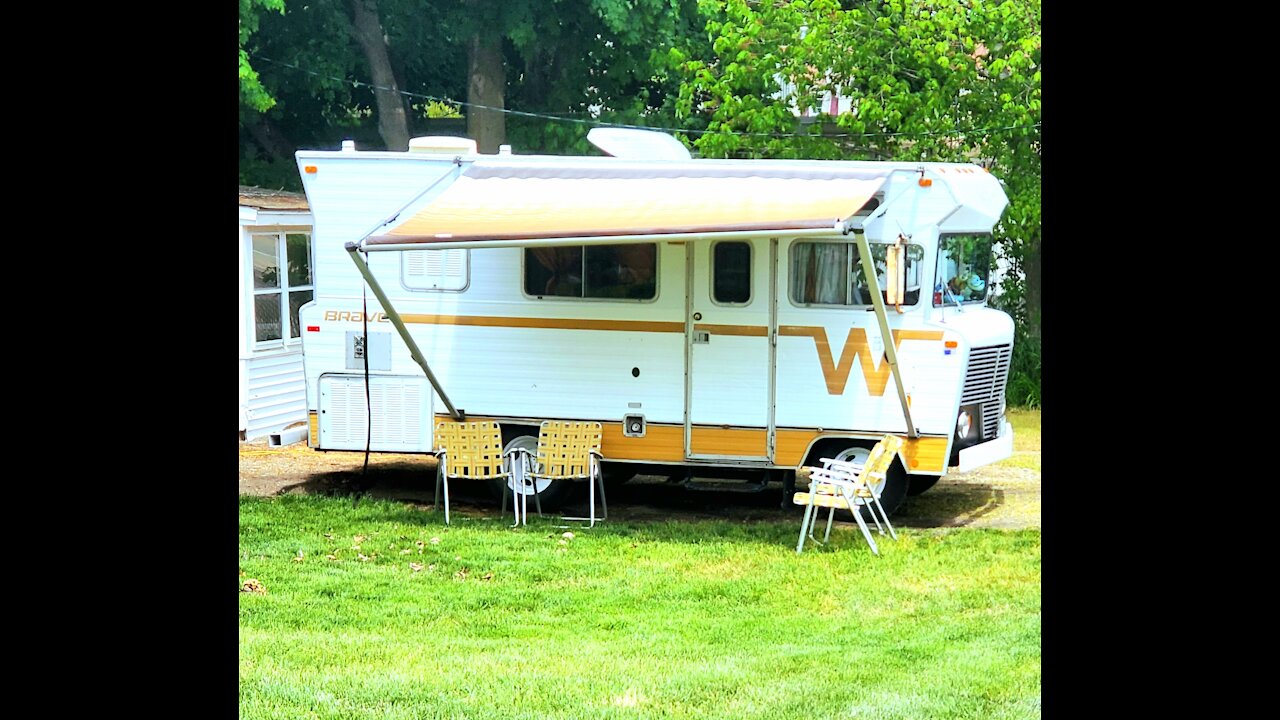 1973 Winnebago's engine under the dog house.