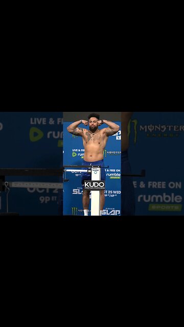 Nate Burnard weighs in at the Heavyweight Championship limit 265 lbs to make it official