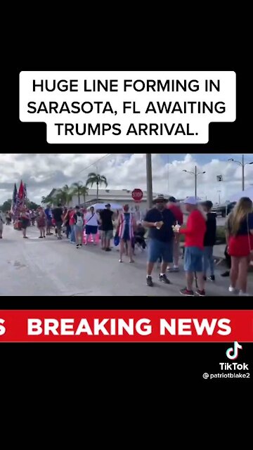Thousands line up for Trump tonight in Sarasota Fl July 3, 2021