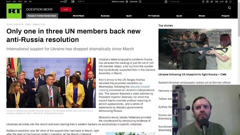 Less than 1/3, or 30%, of the UN members back Ukraine, that's 70% backing Russia