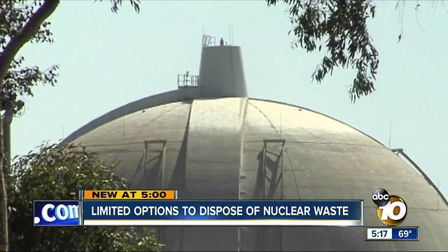 Limited options to dispose of San Onofre nuclear waste