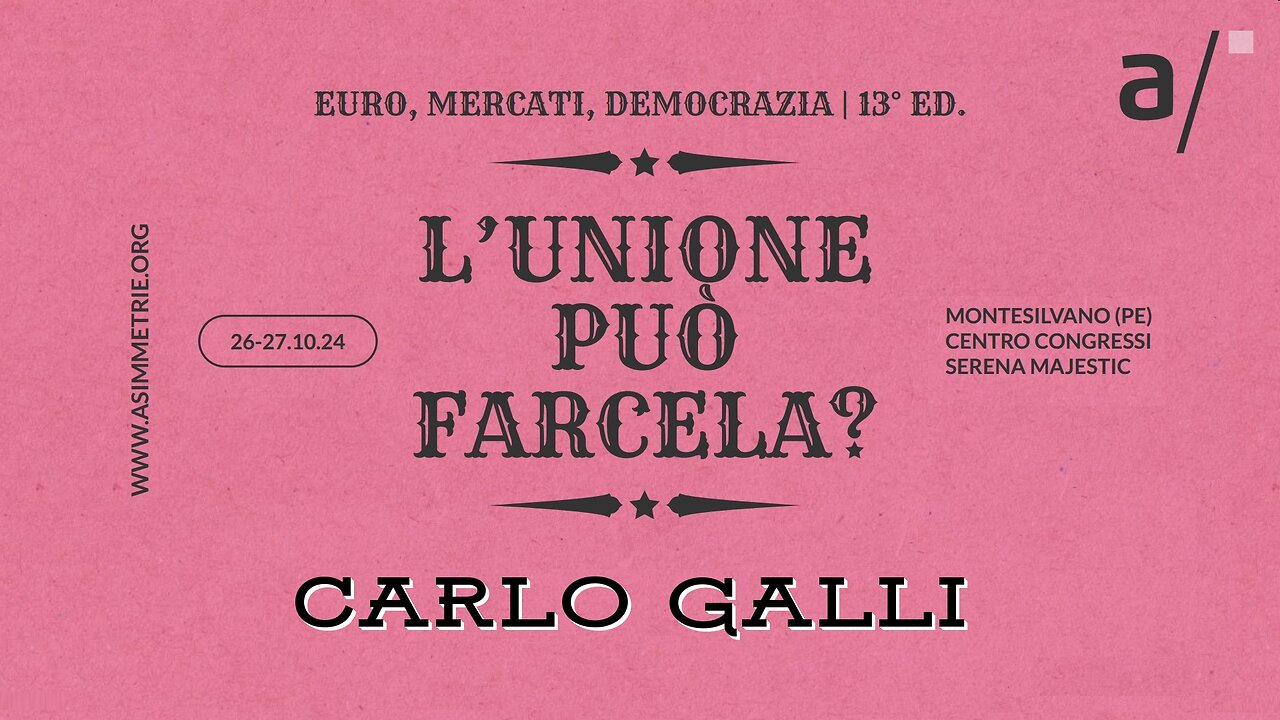 🔴 "Europa fra pace e guerra: nuove dinamiche e nuove prospettive" (Carlo Galli)