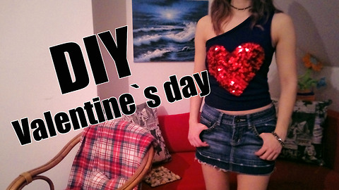 DIY Valentine`s day shirt