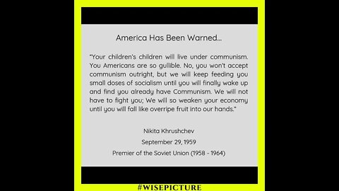 America Has Been Warned...