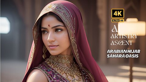 [4K] AI Artistry Lookbook l Video- Ai Lookbook Girl l Arabian- Arabian Hijab-Sahara Oasis