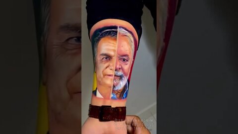 Tatuagem De Lula E Bolsonaro que vai ficar pra história do Brasil 🤡 #shorts #lula #bolsonaro #tatto