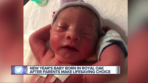 Couple celebrates Beaumont Hospital in Royal Oak's first baby of 2018