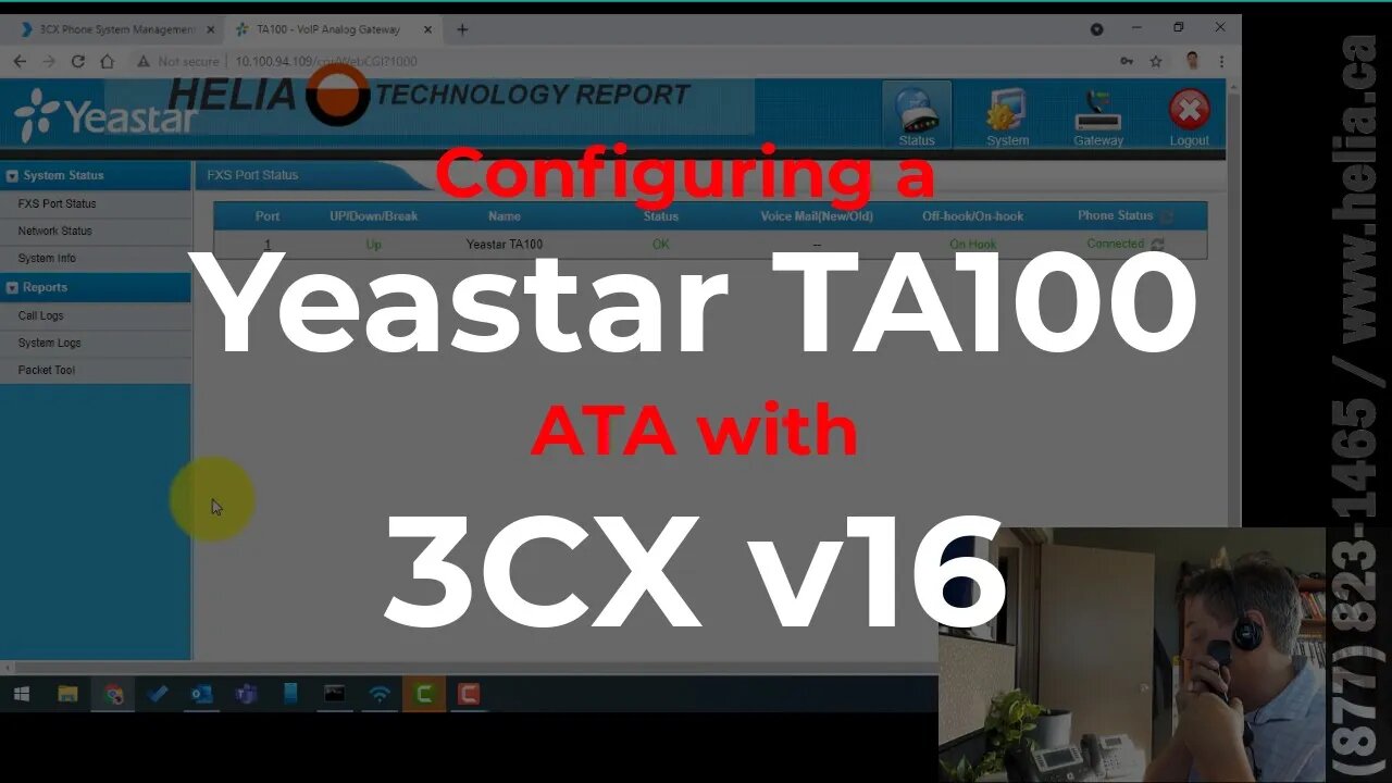 Configuring a Yeastar TA100 ATA with 3CX v16