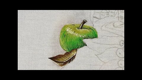 Como Pintar Maçã Verde🍏Pintura em tecido P/1