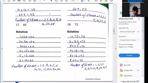 Class 5th Maths Zoom Online Class 1 Dec 2020