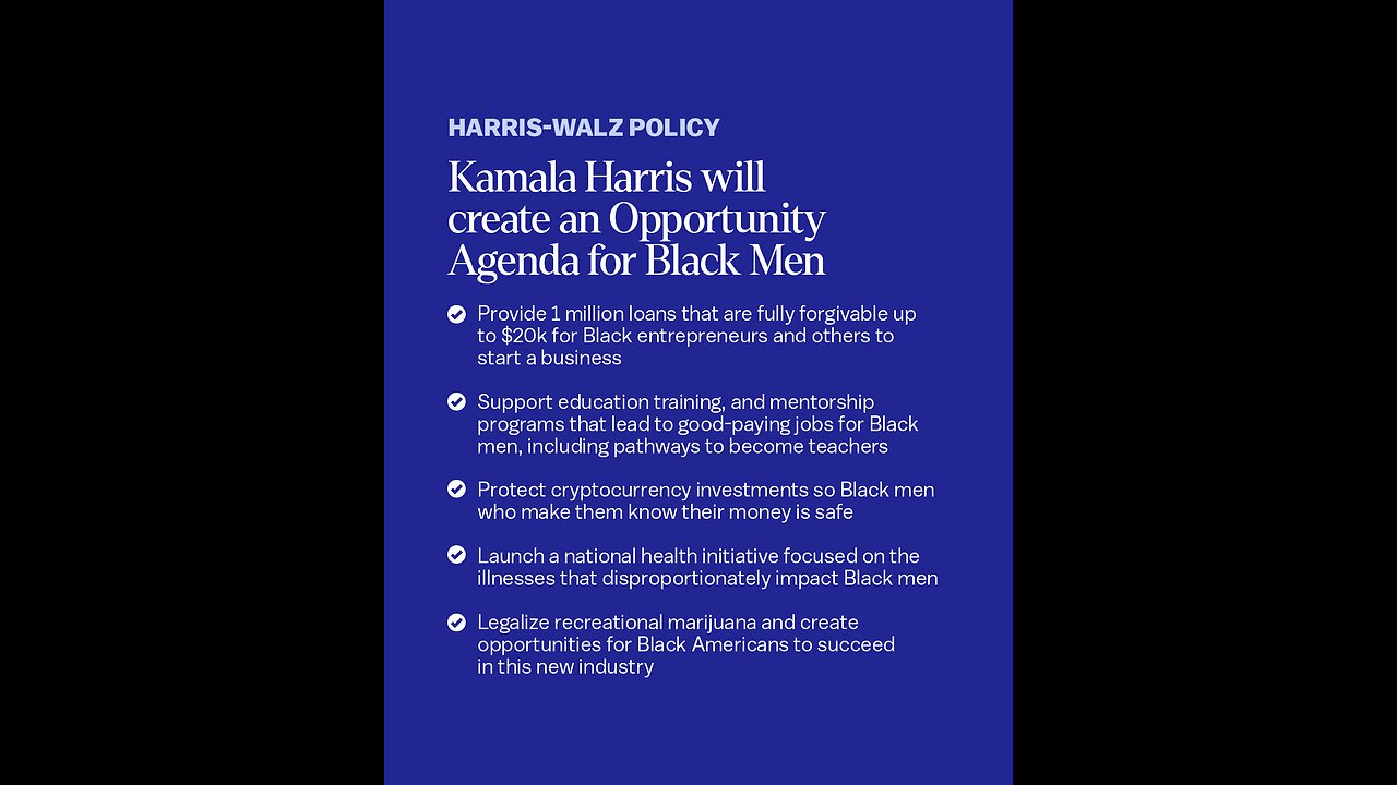 Kamala to give opportunity for people based on race