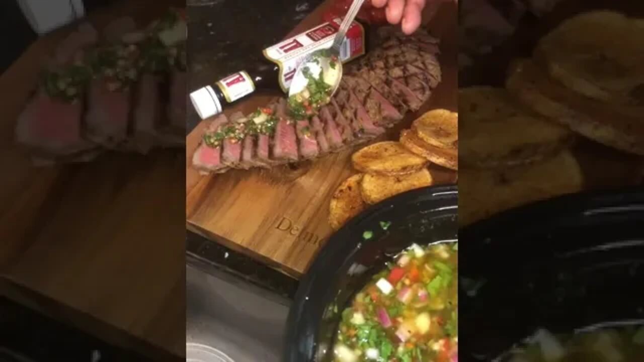 Grilled Steak with w Chimichurri Sauce