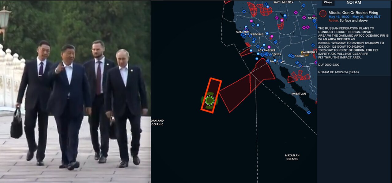 NO FLY ZONES (NOTAM)OFF CALIFORNIA COAST BECAUSE RUSSIAN FEDERATION PLANS TO CONDUCT ROCKET FIRINGS?