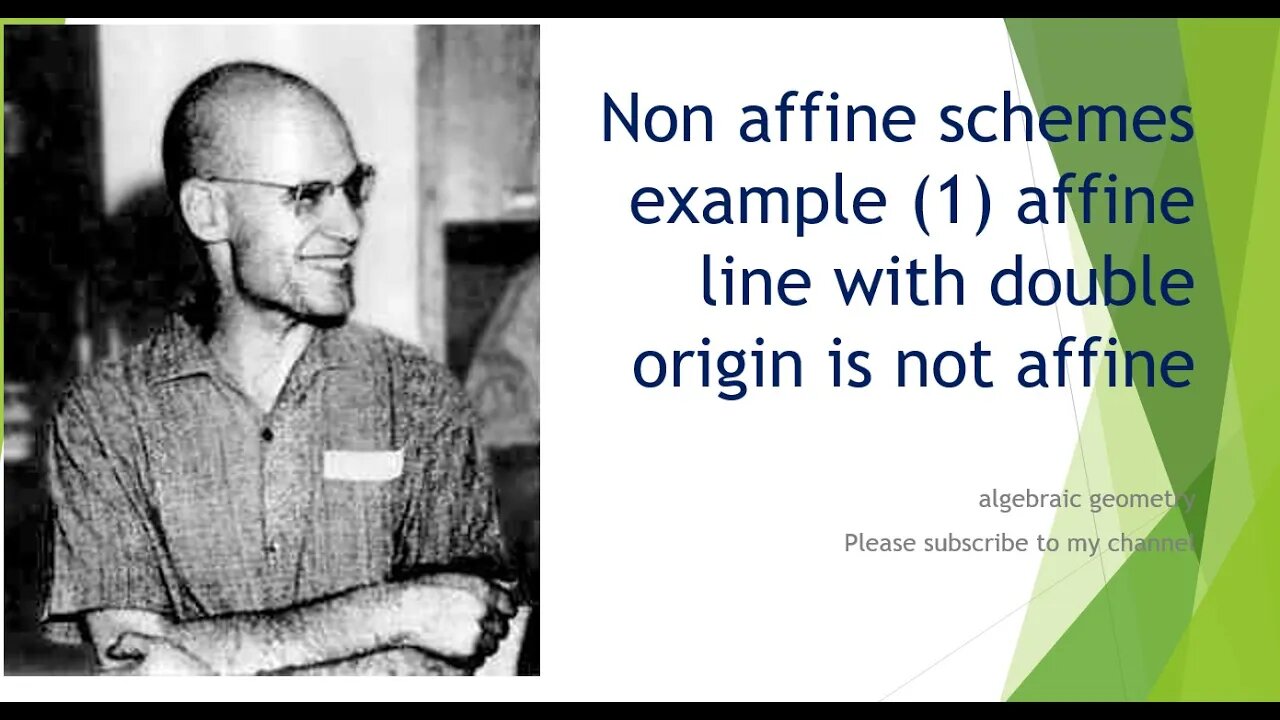 Non affine schemes example 1 affine line with double origin is not affine
