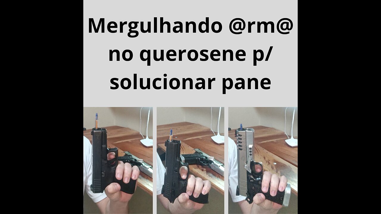 Solucionando pane. Mergulhando arma no querosene. Desmontagem. Montagem. Limpeza. PT 838. Glock G25