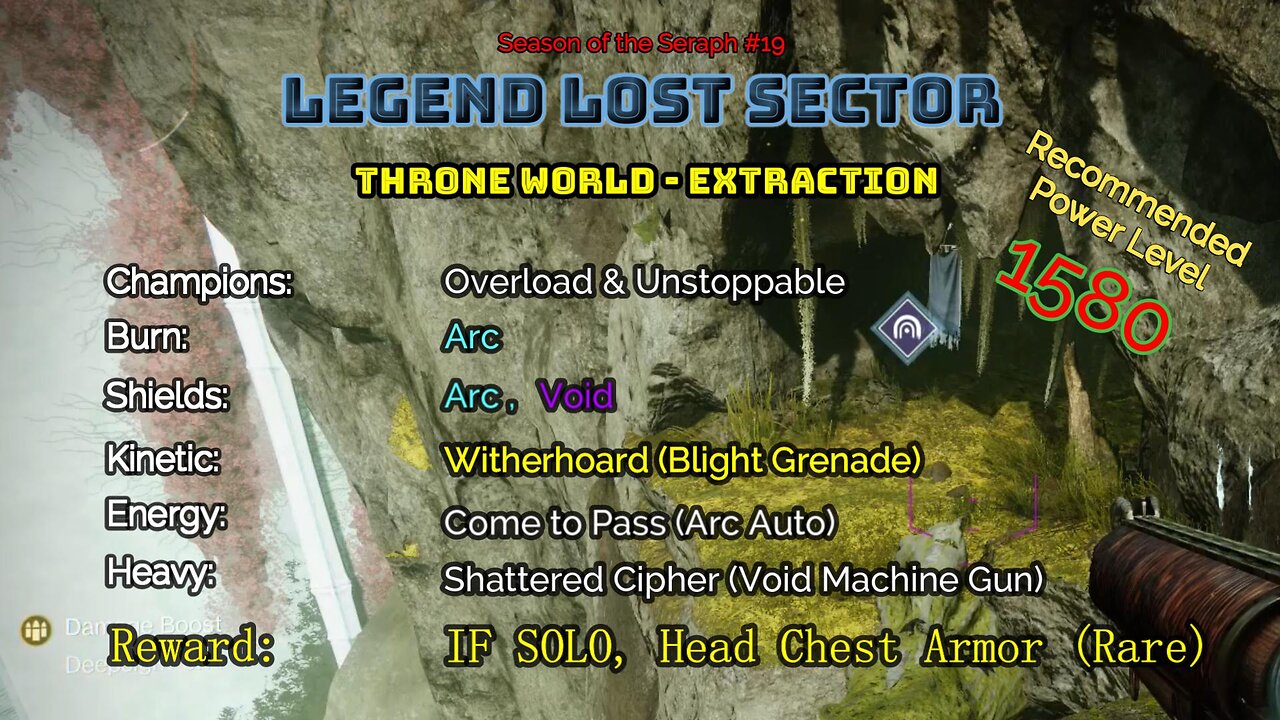 Destiny 2 Legend Lost Sector: Throne World - Extraction on my Warlock 1-27-23