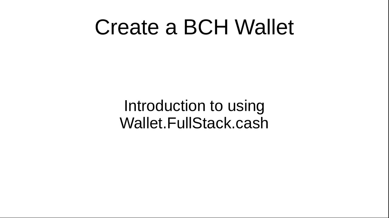 How To Create a BCH Wallet