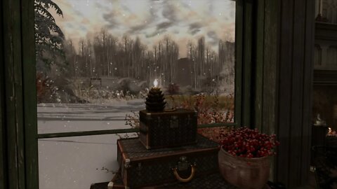 A Snowy Winter’s Day Ambience/Crackling Fire
