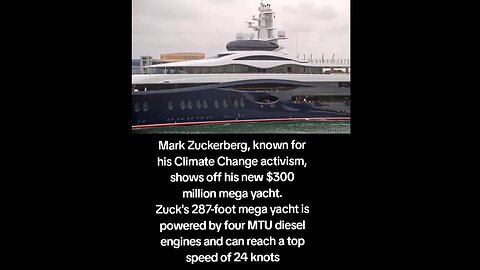Climate hoaxster Mark Zuckerberg’s new $300 million dollar yacht "Launchpad"