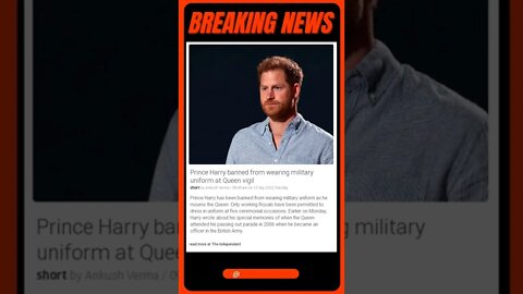 Prince Harry Banned from Wearing Military Uniform at Queen Vigil | #shorts #news