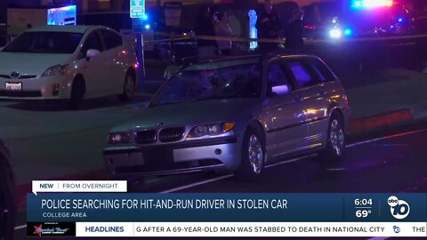 SDPD: Stolen car involved in College Area hit-and-run