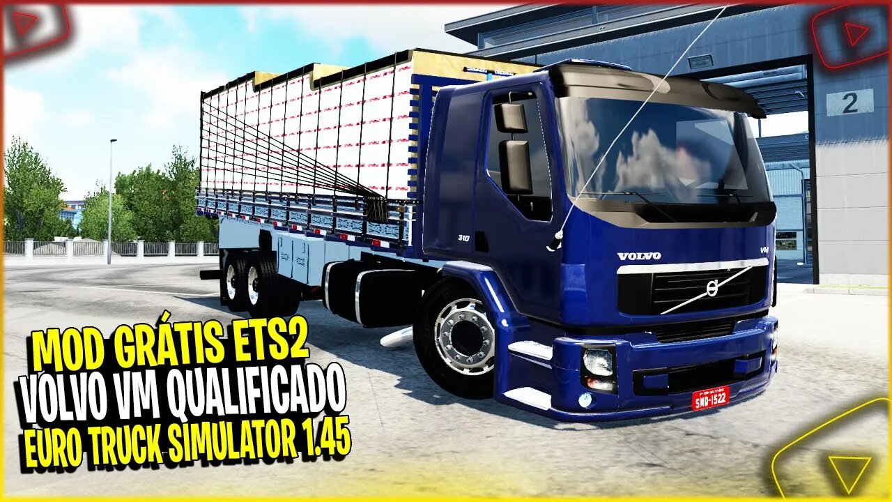Lançamento Volvo VM com vários acessórios e cargas Euro Truck Simulator 2 versão 1.45
