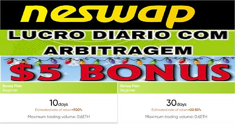 NESWAP ARBITRAGEM - Ganhe $5 No Registro | Renda Passiva | Minimo de Saque $2 | Prova de Pagamento