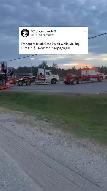 Transport Gets Stuck On Trans Canada Highway