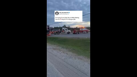 Transport Gets Stuck On Trans Canada Highway
