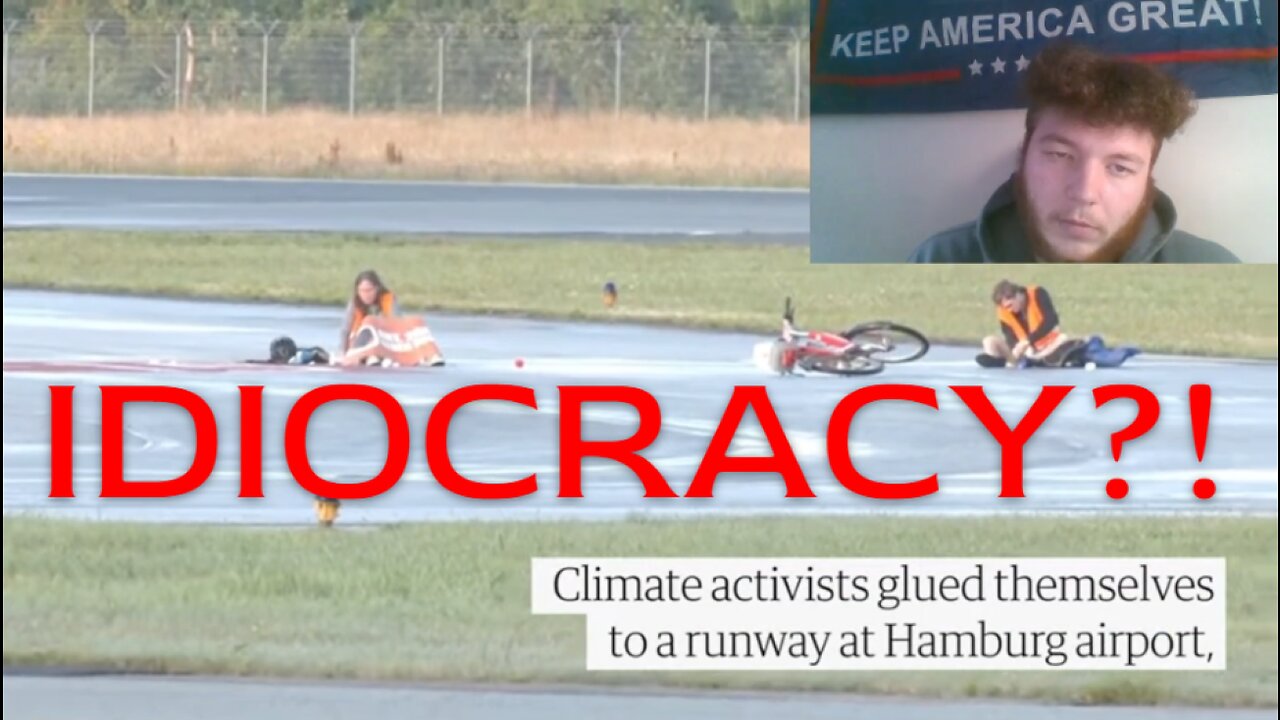 Climate FREAKS Cement Themselves to Runway