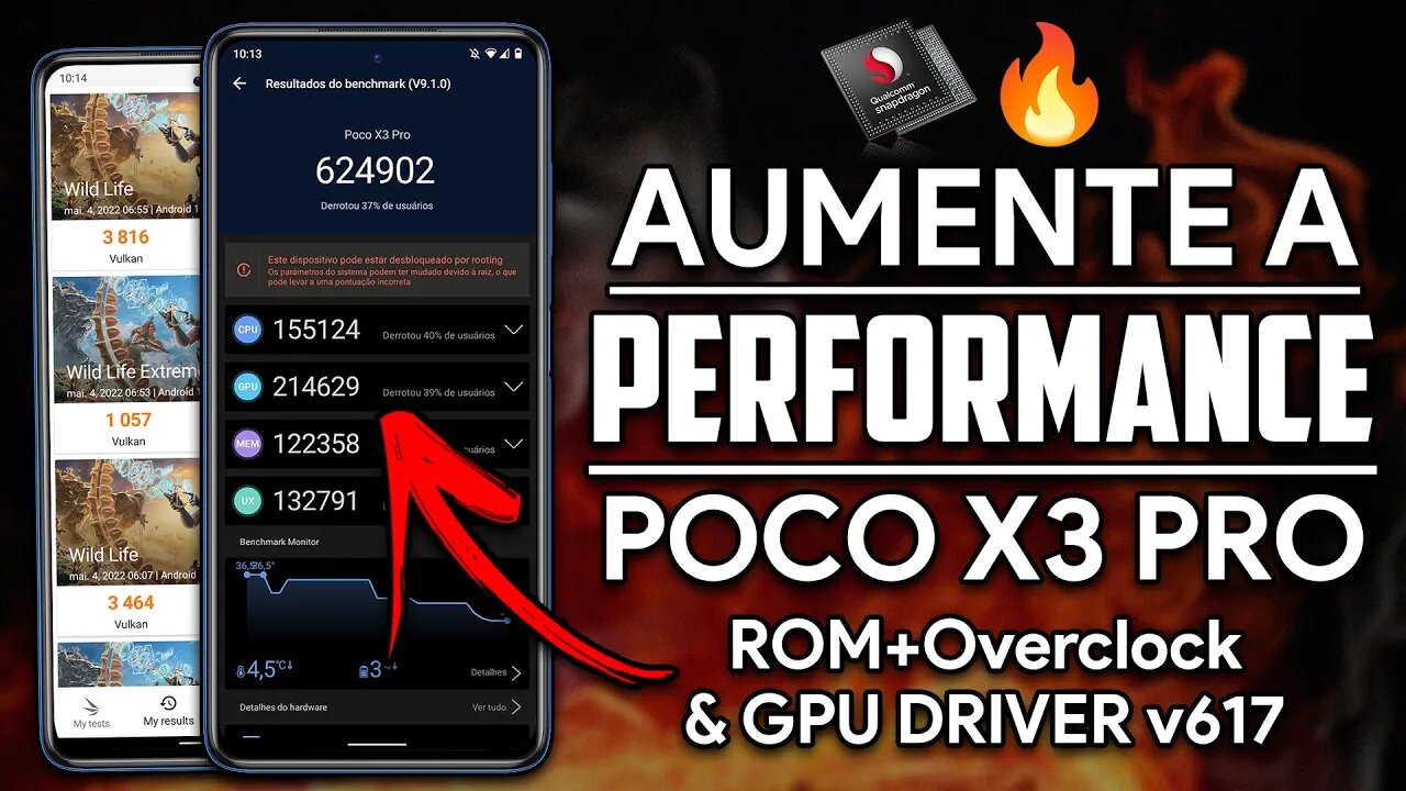 POCO X3 PRO COM DESEMPENHO MÁXIMO! | CUSTOM ROM+OVERCLOCK+GPU DRIVER | TESTE EM JOGOS!