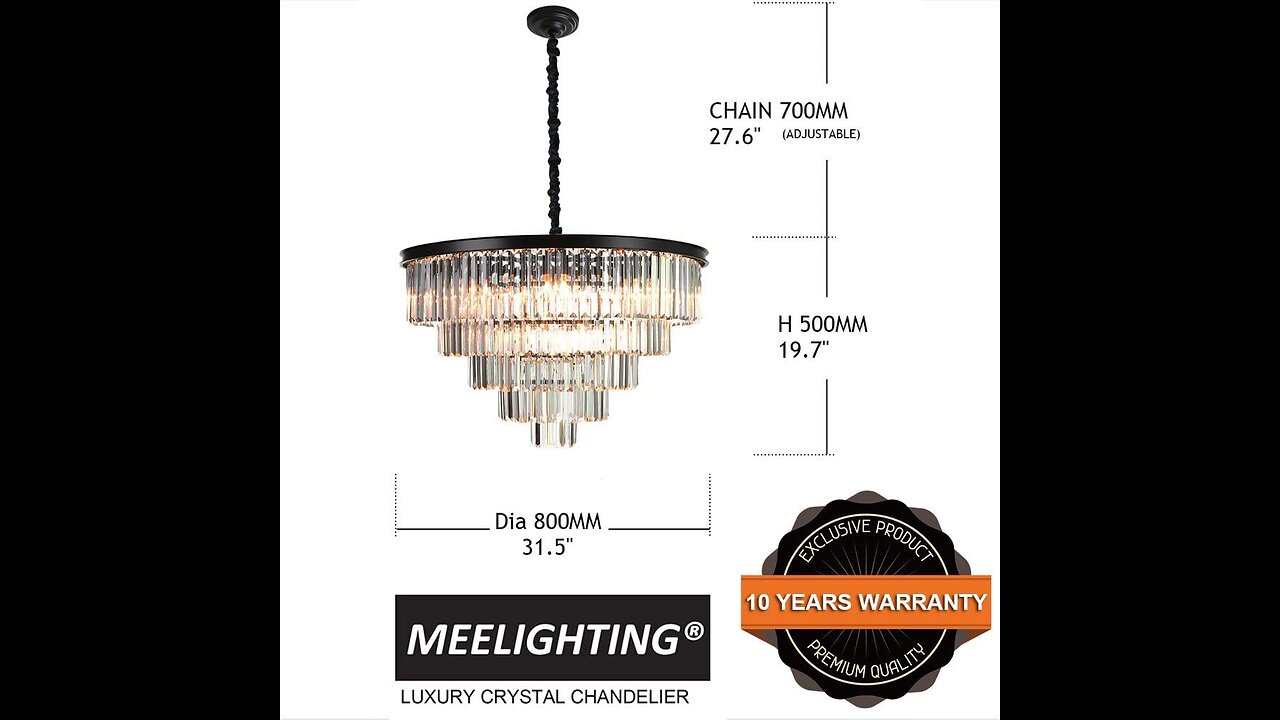 Meelighting Luxury Modern Crystal Chandeliers Lighting Contemporary Pendant Chandelier Ceiling...