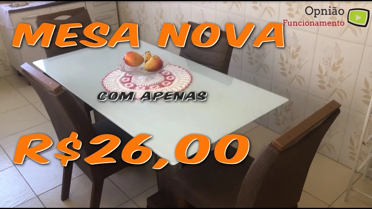 Mesa Nova com Apenas R$ 26,00 Tampo Vidro Branco Ficou TOP !! Opinião e Funcionamento