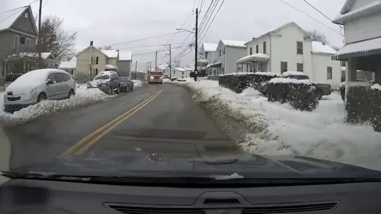 Almost head on with fire truck Slow down boys!