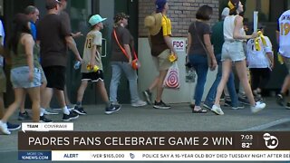 Padres fans celebrate NLCS game 2 win